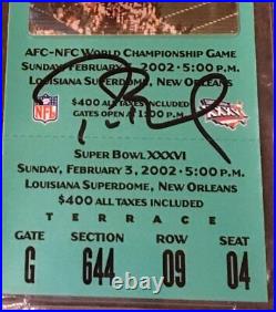 Tom Brady 2002 Super Bowl 36 XXXVI Signed Ticket Psa 8 10 Auto Tristar Autograph