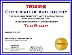 Tom Brady 2002 Super Bowl 36 XXXVI Signed Ticket Psa 8 10 Auto Tristar Autograph