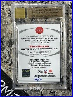 Tom Brady 2007 Topps Signature Series Auto #/50 BGS 9.5 Gem Mint Patriots PMJS