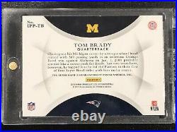 Tom Brady 2015 Immaculate Past and Present On Card Auto 1/10 Patriots Michigan
