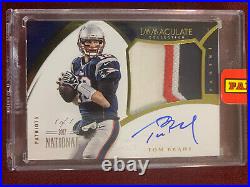 Tom Brady 2015 Panini Immaculate Collection Game Used Number Patch Auto True 1/1