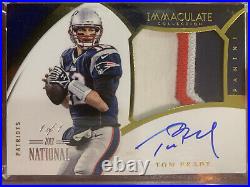 Tom Brady 2015 Panini Immaculate Collection Game Used Number Patch Auto True 1/1