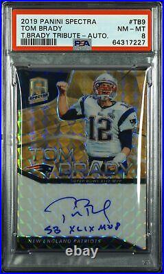 Tom Brady 2019 Panini Spectra Tom Brady Tribute Autograph #TB9 /3 PSA 8