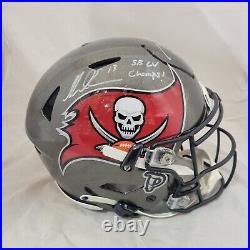 Tom Brady And Mike Evans Signed Tb Buccaneers Speedflex Helmet Fanatics Bas