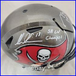 Tom Brady And Mike Evans Signed Tb Buccaneers Speedflex Helmet Fanatics Bas