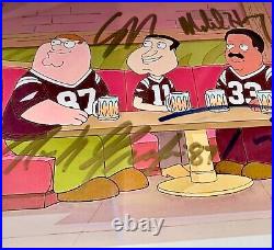 Tom Brady Auto Family Guy Seth MacFarlane Rob Gronkowski Signed Animation Cel
