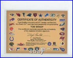 Tom Brady Auto Rc 2000 Skybox Fleer Autographics Rookie On Card Autograph Sp