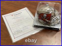 Tom Brady Auto Tampa Bay Buccaneers Chrome Mini Helmet Fanatics LOA Autographed