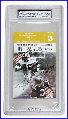 Tom Brady Autographed 1st Touchdown Game Ticket NFL And Unsigned College Ticket