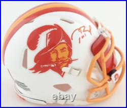 Tom Brady Autographed Buccaneers Throwback Mini Helmet with Visor Fanatics