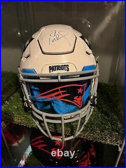 Tom Brady Autographed Custom White Patriots Flex Helmet