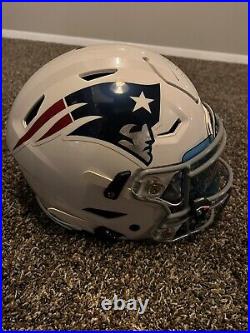 Tom Brady Autographed Custom White Patriots Flex Helmet