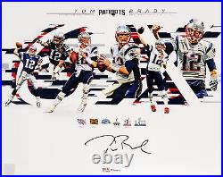 Tom Brady Autographed Framed 16x20 Photo Patriots Sb Fanatics 206954