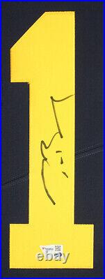 Tom Brady Autographed & Framed Blue Adidas Michigan Jersey Auto Fanatics COA