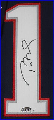 Tom Brady Autographed & Framed Navy Patriots Jersey Auto Tristar COA D21-L
