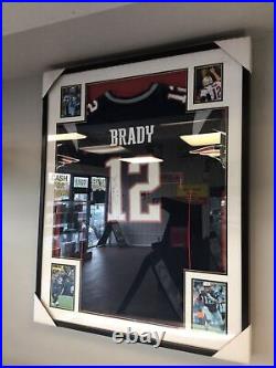 Tom Brady Autographed Framed Nike ELITE Patriots Jersey TriStar /Steiner COA