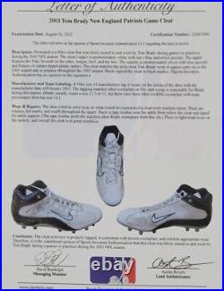 Tom Brady Autographed Game Used Cleat Sep. 21 2003 Photomatched Sports Investors