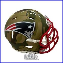 Tom Brady Autographed New England Camo Mini Helmet Fanatics