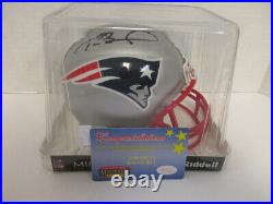 Tom Brady Autographed New England Patriots Signed Mini Helmet Mounted Memories