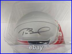 Tom Brady Autographed New England Patriots Signed Mini Helmet Mounted Memories