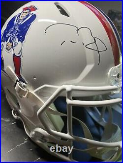 Tom Brady Autographed New England Throw Back Full Size Football Helmet
