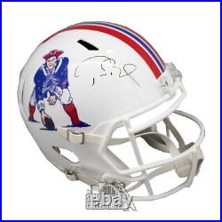 Tom Brady Autographed New England Throw Back Full Size Football Helmet -Fanatics