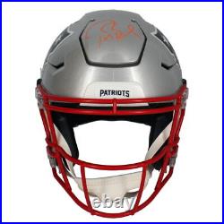 Tom Brady Autographed (Orange) Patriots Speed Flex Helmet Fanatics LE 1/12
