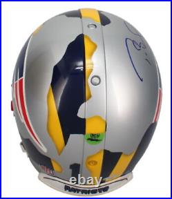 Tom Brady Autographed Patriots / Michigan Ripped Authentic Helmet TriStar