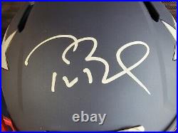 Tom Brady Autographed Patriots Riddell AMP Replica Full Size Helmet Fanatics COA
