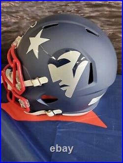 Tom Brady Autographed Patriots Riddell AMP Replica Full Size Helmet Fanatics COA