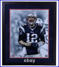 Tom Brady Autographed Patriots Scream Framed 16 x 20 Photograph Fanatics