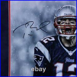 Tom Brady Autographed Patriots Scream Framed 16 x 20 Photograph Fanatics