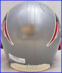 Tom Brady Autographed Patriots Silver Full Size Helmet Tristar Holo #7714688