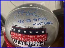 Tom Brady Autographed Proline Helmet With Inscription LE 3/6