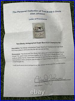 Tom Brady Autographed Super Bowl XLIX Champions Hat with Beckett LOA