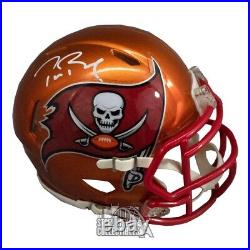 Tom Brady Autographed Tampa Bay Flash Mini Football Helmet Fanatics