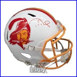 Tom Brady Autographed Tampa Bay Throw Back Full Size Football Helmet Fanatics