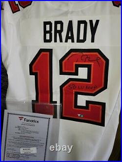 Tom Brady Autographed White Buccaneers Nike Elite Jersey withSB LV MVP Inscription