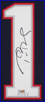 Tom Brady Autographed and Framed Blue Patriots Jersey Auto Fanatics COA