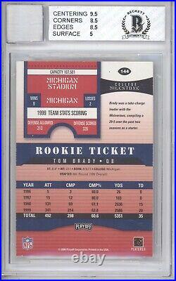 Tom Brady Bgs Bas 6 2000 Playoff Contenders Football #144 Rookie Ticket Auto Rc