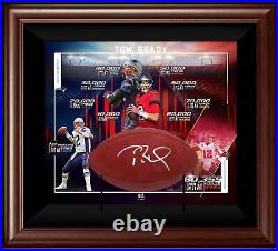 Tom Brady Buccaneers FRMD 28x25x8 NFL Passing Record Shadowbox withSigned Ball