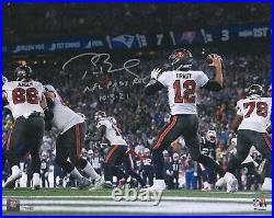 Tom Brady Buccaneers Signed 16x20 Photograph with NFL Pass Rec 10/3/21 Insc