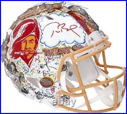 Tom Brady Buccaneers Signed Helmet-Hand Painted by Artist Charles Fazzino