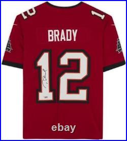 Tom Brady Buccaneers Super Bowl LV Champions Signed Red Nike Limited Jersey