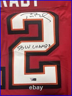 Tom Brady Buccaneers Super Bowl LV Champs Signed Jersey LV CHAMPS Ins