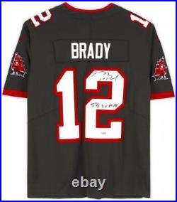 Tom Brady Buccaneers Super Bowl LV Champs Signed Jersey withLV MVP Insc