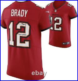 Tom Brady Buccaneers Super Bowl LV Champs Signed Red Nike Jersey LV CHAMPS Ins