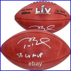 Tom Brady Buccaneers Super Bowl LV Champs Signed SB LV Football & LV MVP Insc