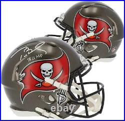 Tom Brady Buccaneers Super Bowl LV Champs Signed Speed Auth Helmet LV MVP Insc