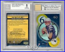 Tom Brady & Bulger 2000 Contenders Round Numbers Gold Auto Rc #18/60 Bgs 8
